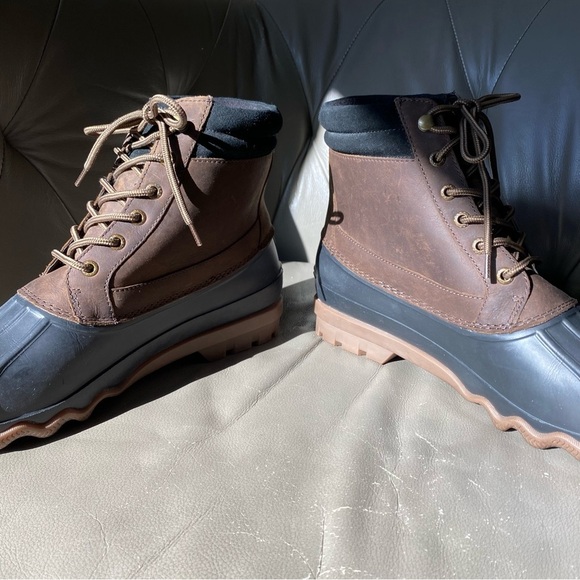 Sperry Brewster Boots Brown Black Leather Waterproof STS19274 Men’s Size 11.5 main image 8